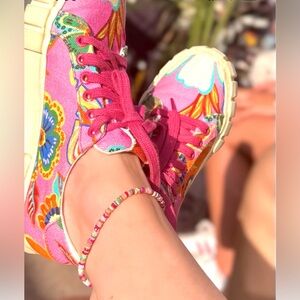 Farm Rio Pink Floral Garden Platform Sneakers